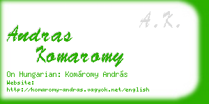 andras komaromy business card