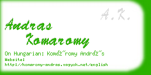 andras komaromy business card